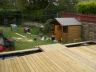 dronfield and decking and pond lights close up