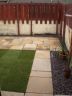 Patio grass and purple slate