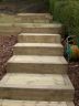 Close up of the sleeper and decking steps 