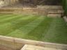 Close up of the turf and sleeper walls